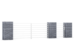 砖墙围栏C4D模型 FENCES 3D MODEL
