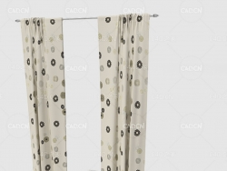 C4D客厅窗帘卧室窗帘室内窗帘模型 Curtain 3D Model-68