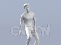 低面多边形卡通人物坐着的男人模型