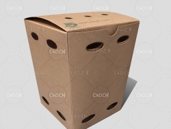 C4D带窟窿的纸箱子模型