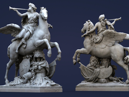 卢浮宫博物馆飞马雕塑C4D模型 la renommee louvre museum low definition