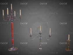 蜡烛烛台C4D模型 Candlestick