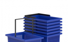 超市蓝色采购篮、购物筐、手提筐C4D模型 SHOPPING BASKET 3D MODEL