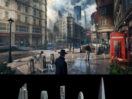 【超精细3D模型】英国伦敦现代建筑全套资产包 含摩天大楼/住宅/街道设施 C4D/Blender/OBJ多格式KitBash3D - London