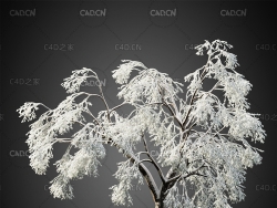 雪后雾凇冰花冬天树木C4D模型HeliosVegetation Vol.8