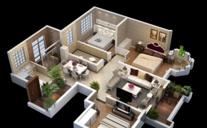 欧式立体户型C4D模型