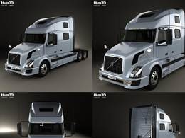 沃尔沃卡车C4D模型 Volvo VNL Tractor Truck 2002