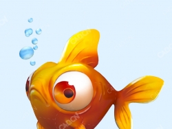 吐水泡的卡通金鱼模型fish cont