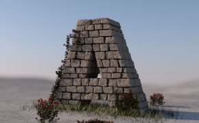 石头垒成的字母“A”C4D模型