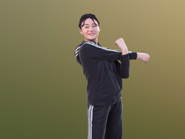 三维扫描写实人物穿运动装锻炼的女人