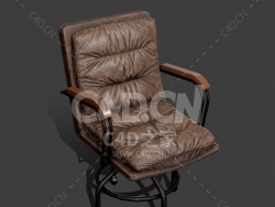 C4D破旧大褶皱真皮办公椅模型wrinkly-chair