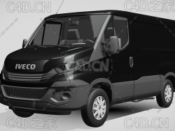 依维柯封闭式面包车货车2017款C4D汽车模型下载