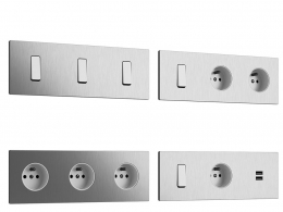 M系列三联开关插座Modelec电气3D模型素材下载M Triple Switches and Sockets by Model