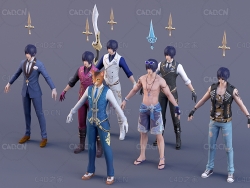 c4d动漫卡通人物角色模型Gray Pack