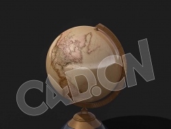 C4D金色地球仪模型 Old-Globe 3d model