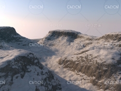 雪山C4D模型 Snow mountain landscape