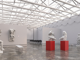 欧洲古典人像雕塑展厅C4D模型 高品质博物馆室内场景