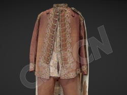 破旧的绣花麻布盘扣衣服民族服装C4D模型