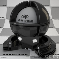 vray for c4d材质：LL_glossy black paint 001