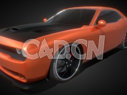 C4D低面卡通道奇挑战者SRT汽车模型 DODGE CHALLENGER SRT DEMON