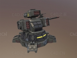 卡通火箭发射器 lopoly-rocket-launcher