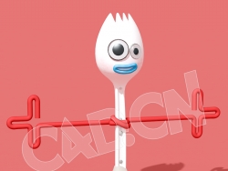 C4D玩具总动员叉勺玩具人卡通角色模型 forky