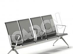 C4D黑色四座连排等候椅模型 Black waiting chairs 3D Mode
