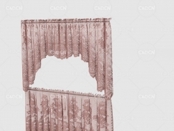 C4D客厅窗帘卧室窗帘室内窗帘模型 Curtain 3D Model-63