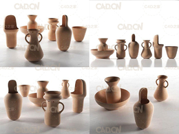 陶罐花瓶C4D模型 gardenias vases