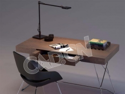 C4D简约时尚办公桌椅模型 Office desks and chairs