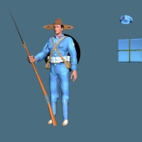 军人3D模型：八路军3D模型