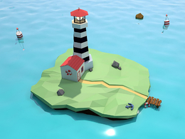 C4D 低多边形灯塔模型