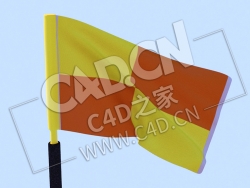 C4D足球裁判旗体育用品模型 Linesman-Flag