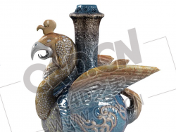 凤凰雕花古董花瓶琉璃瓶工艺品酒壶C4D模型下载