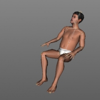 C4D裸体男人绑定模型（坐立动作） man01 nude V8.5 mot 12