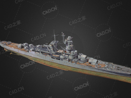 法国海军圣路易号战列舰C4D模型下载Saint Louis 3d model