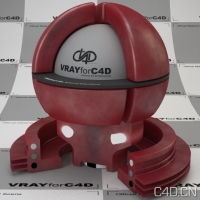 vray for c4d材质：Wax red physical volume refraction SSS 001