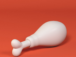 低面卡通鸡腿图标模型chicken leg