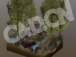 C4D林中的低面卡通房子模型 end-assignment-dae