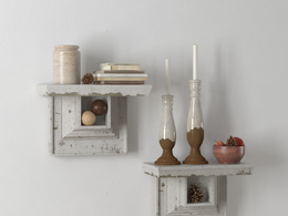 桌台装饰品：壁台蜡烛松果书本