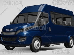 依维柯客车小巴商务车2017款C4D汽车模型下载