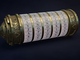 藏密筒 达文西密码铜卷轴C4D模型 Cryptex 3d model