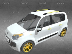 低面卡通雪铁龙汽车C4D模型 car 3d model