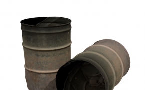 生锈的50加仑桶、铁皮油桶C4D模型 Rusted 50 Gallon Drum
