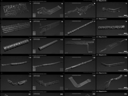 80个科幻电缆电线线管数据线组信号线传输线3D模型 ArtStation – SCI-FI WIRES KIT...