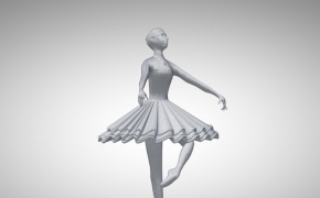 芭蕾舞女孩/跳舞女孩雕塑C4D模型 Ballet girl sculpture 3D model