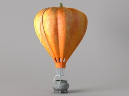 南瓜热气球C4D模型 Hot Air Balloon