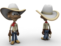 牛仔卡通小男孩 放牛娃C4D模型 Cowboy 3d model