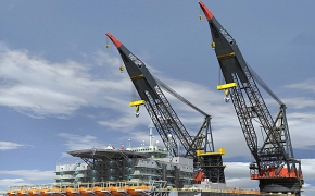 海洋石油钻井机、钻井平台C4D模型 Dual Crane Vessel