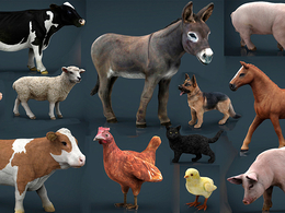 12种家禽动物3D模型 Cubebrush – Farm Animals Collection Pack